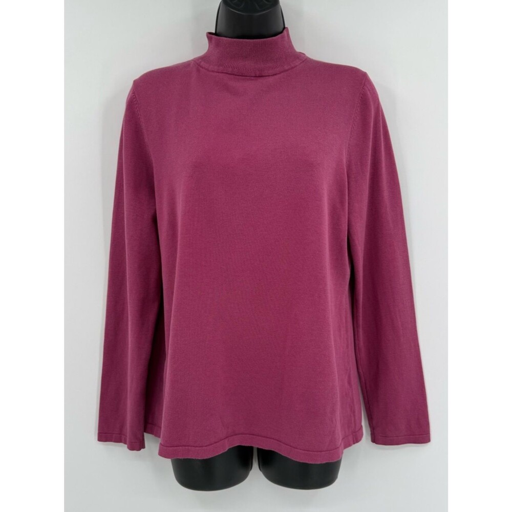 Pendleton Mock Neck Pullover Long Sleeve Top | Berry | Medium